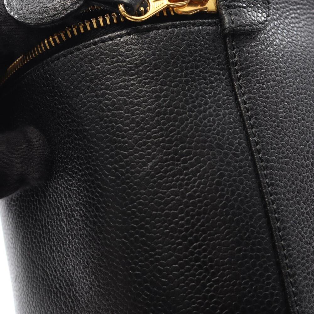 CHANEL Black Leather Logo Vanity Bag - Picture 9 of 10